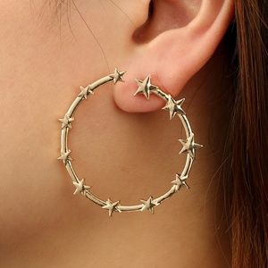 LENNA | Trendy Golden Star Boho Hoops Earrings